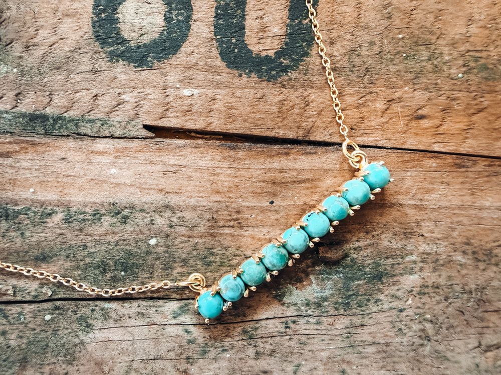 Buffalo Belle - Ally 14K Gold Turquoise Bar Necklace