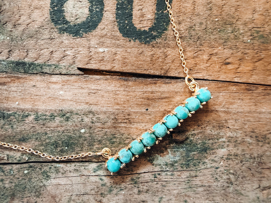 Buffalo Belle - Ally 14K Gold Turquoise Bar Necklace