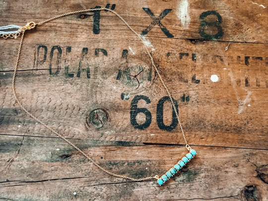 Buffalo Belle - Ally 14K Gold Turquoise Bar Necklace