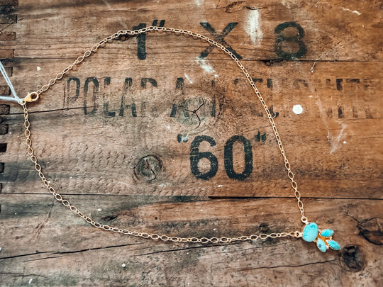 Buffalo Belle - Apache 14K Gold Turquoise Necklace