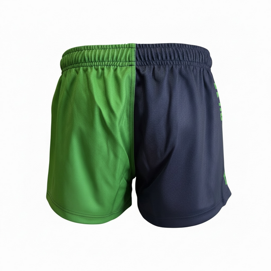 BBWS - Mens Wild Bill Hunter Navy/Green Footy Shorts