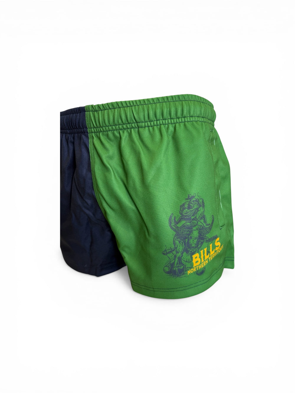 BBWS - Mens Wild Bill Hunter Navy/Green Footy Shorts