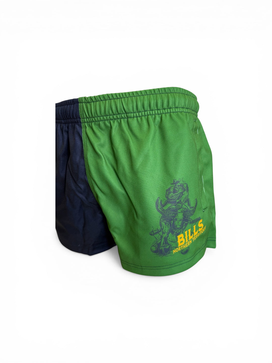 BBWS - Mens Wild Bill Hunter Navy/Green Footy Shorts