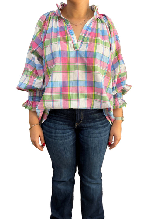 Buffalo Belle - Multi Gingham Blouse OSFM