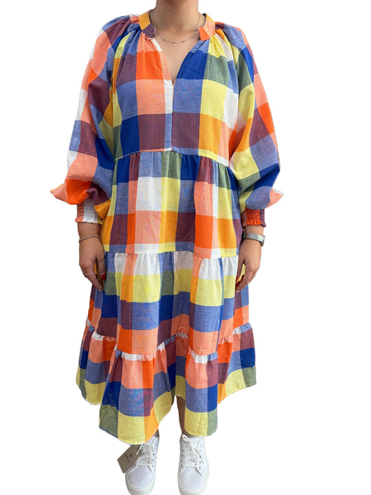 Buffalo Belle - Multi Gingham Plaid 3/4 Dress