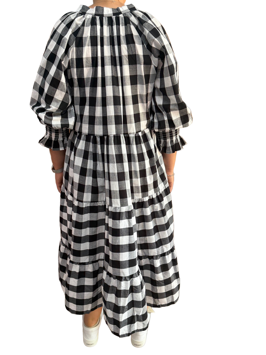 Buffalo Belle - Black White Gingham 3/4 Dress