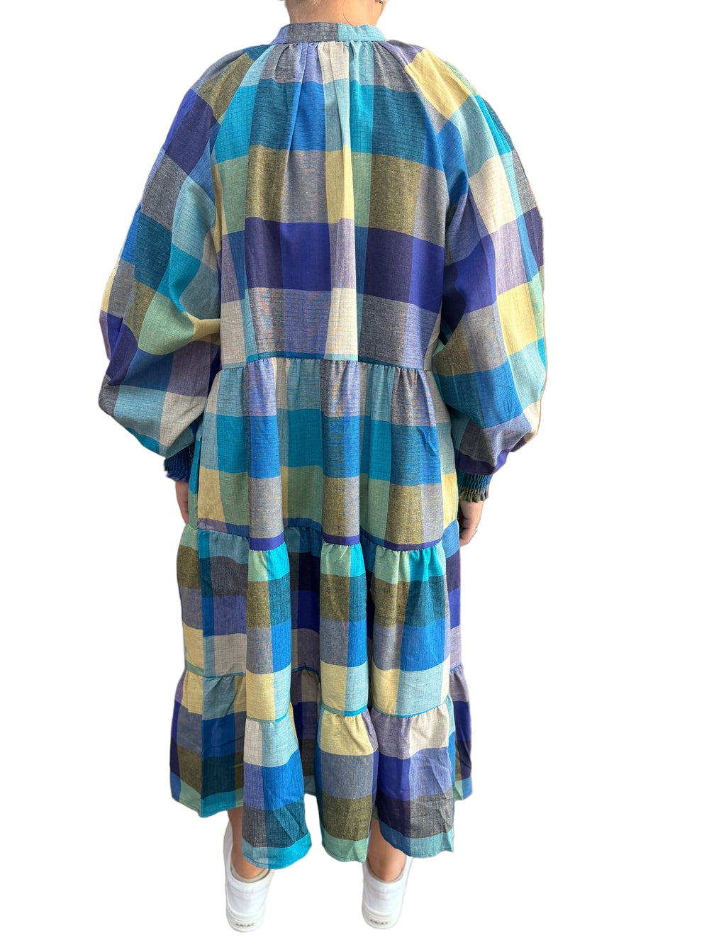 Buffalo Belle - Blue Multi Plaid 3/4 Dress