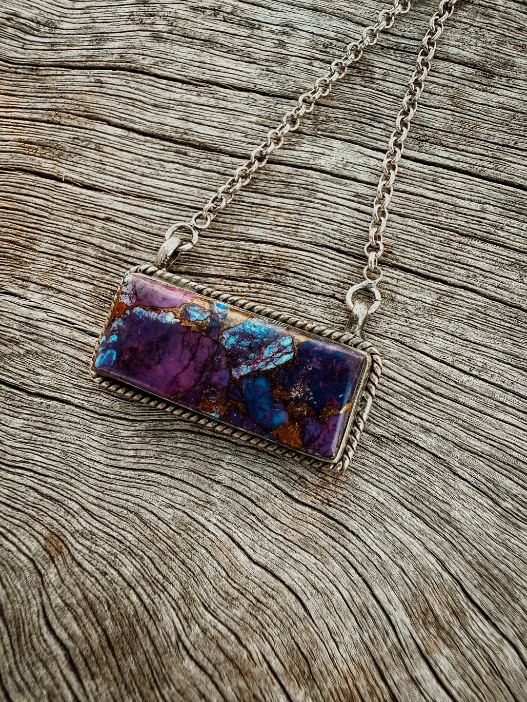 Buffalo Belle - Saguara Hada Purple Mojave Bar Necklace