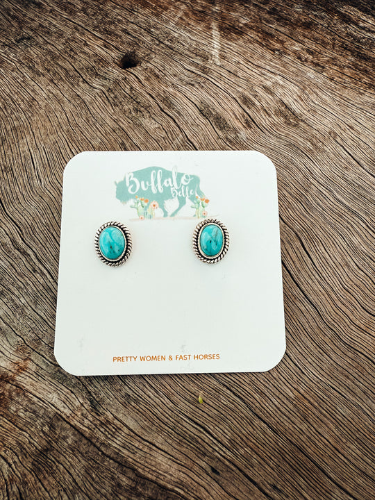 Buffalo Belle - Pioche Genuine Turquoise Studs