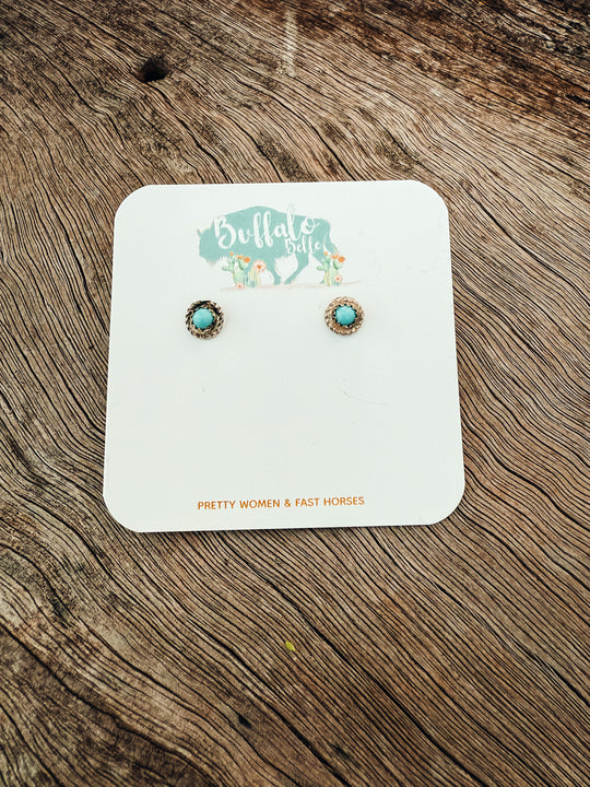 Buffalo Belle - Ruidoso Genuine Turquoise Studs