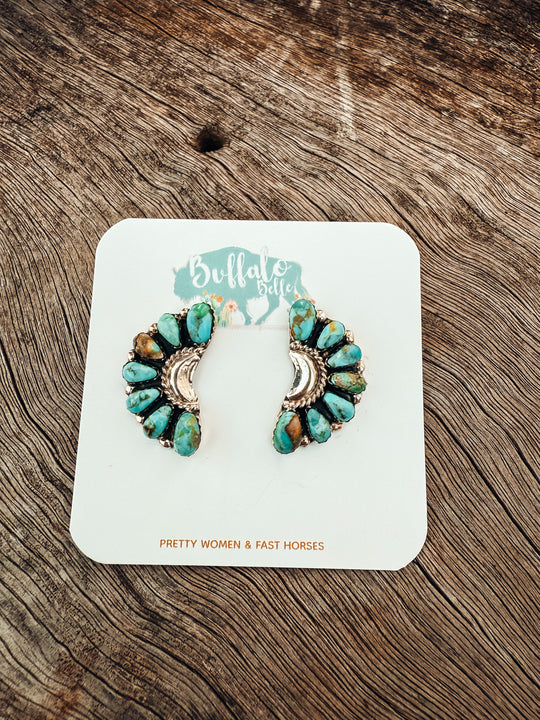 Buffalo Belle - Taos Moon Genuine Turquoise Studs
