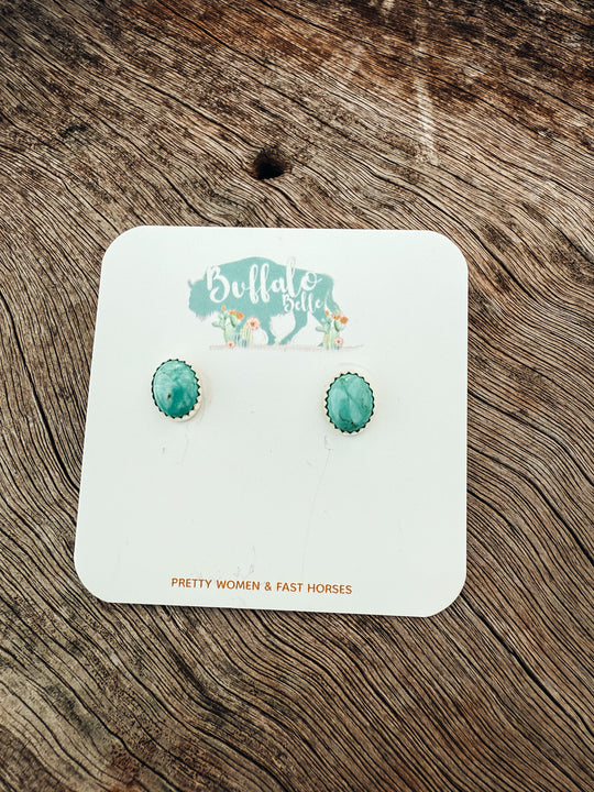 Buffalo Belle - Borrego Genuine Turquoise Studs