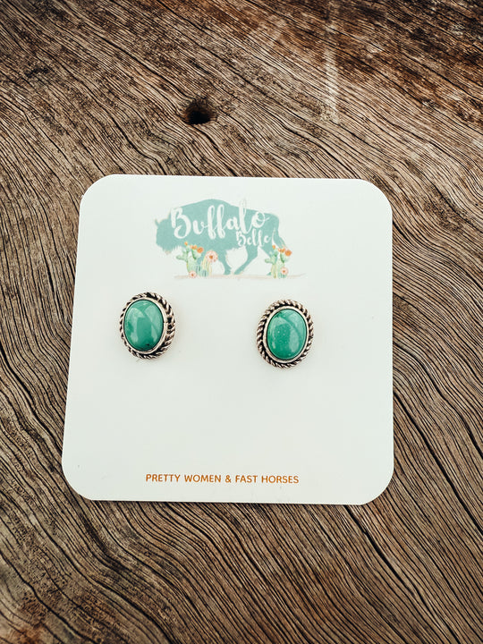Buffalo Belle - Bozeman Genuine Turquoise Studs