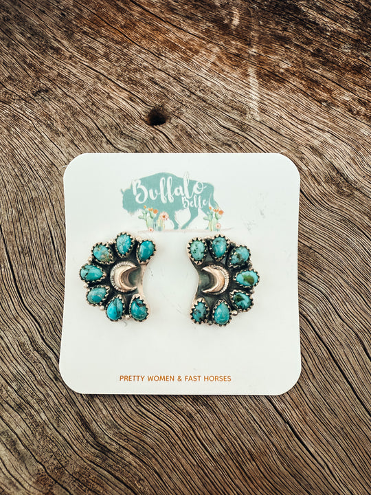 Buffalo Belle - Marfa Moon Genuine Turquoise Studs