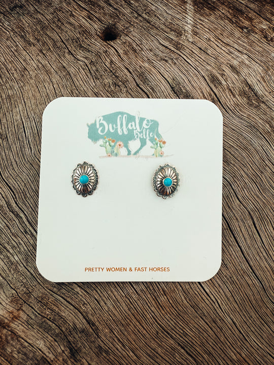 Buffalo Belle - Beaver Genuine Turquoise Concho Studs
