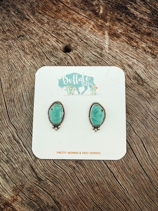 Buffalo Belle - Elko Genuine Turquoise Studs