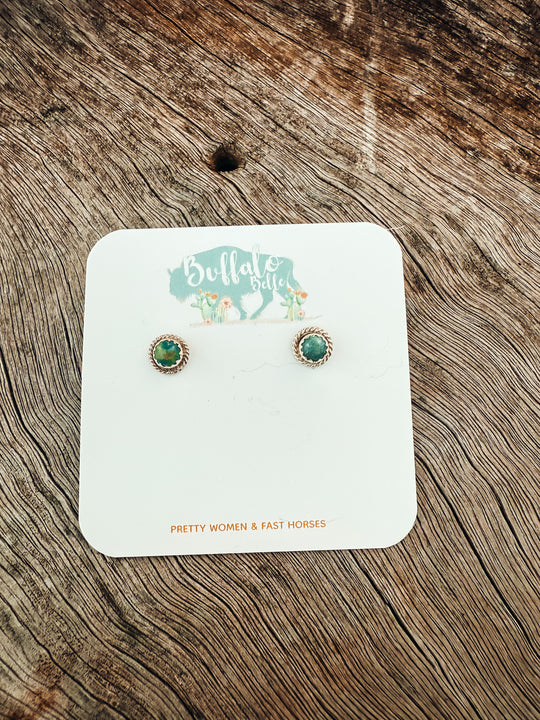 Buffalo Belle - Tombstone Genuine Turquoise Studs
