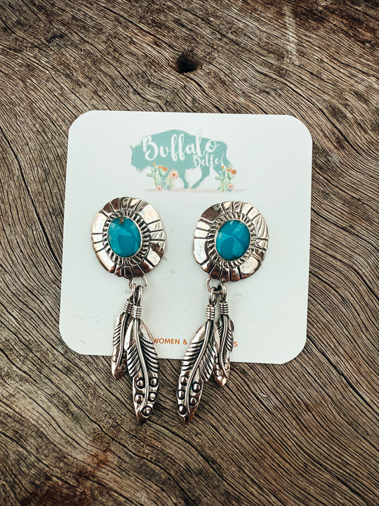 Buffalo Belle - Tucson Genuine Turquoise Dangle Earrings