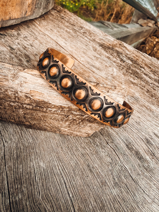 Buffalo Belle - Aztec Navajo Copper Cuff 39