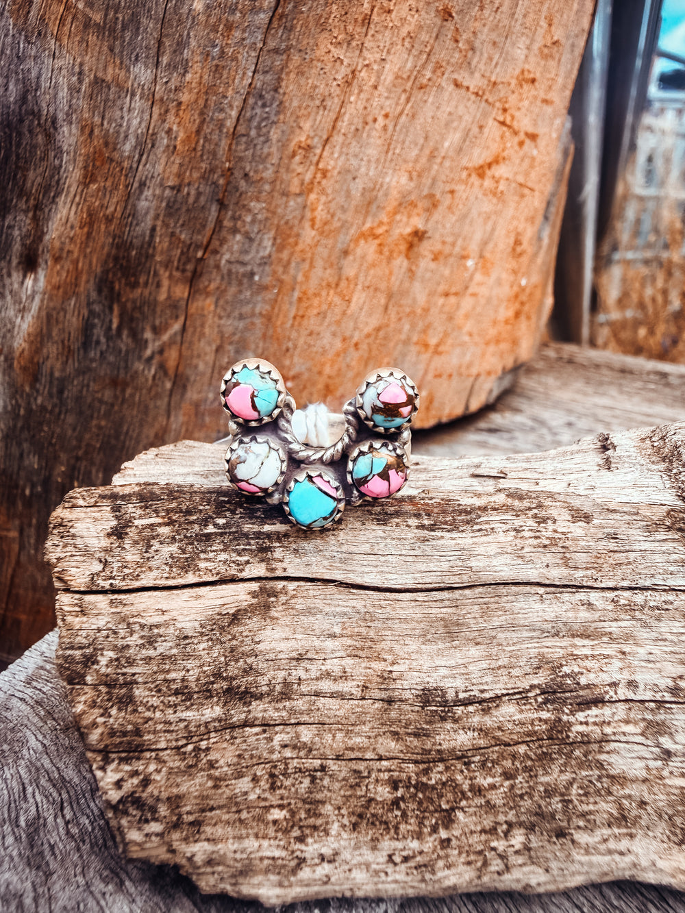 Buffalo Belle - Horseshoe Cotton Candy Adjustable Ring