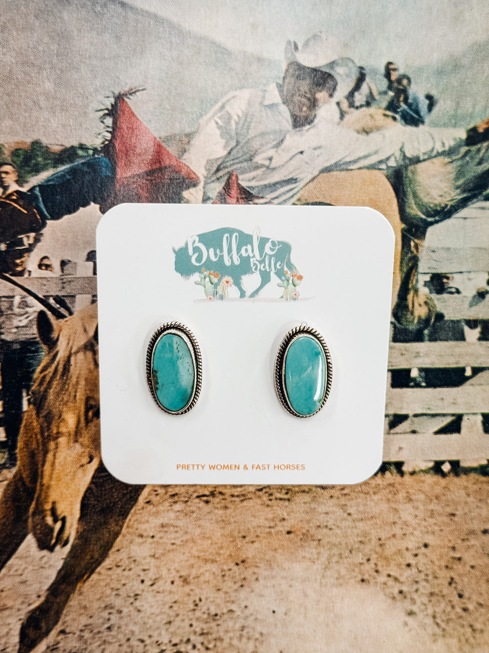 Buffalo Belle - Mojave Genuine Turquoise Studs