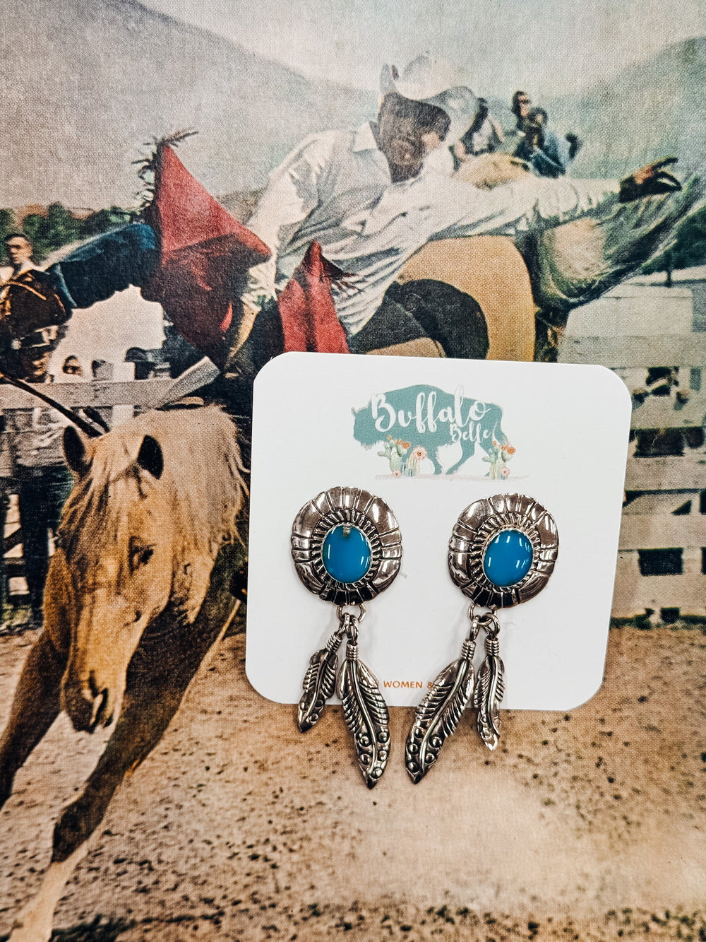 Buffalo Belle - Tucson Genuine Turquoise Dangle Earrings