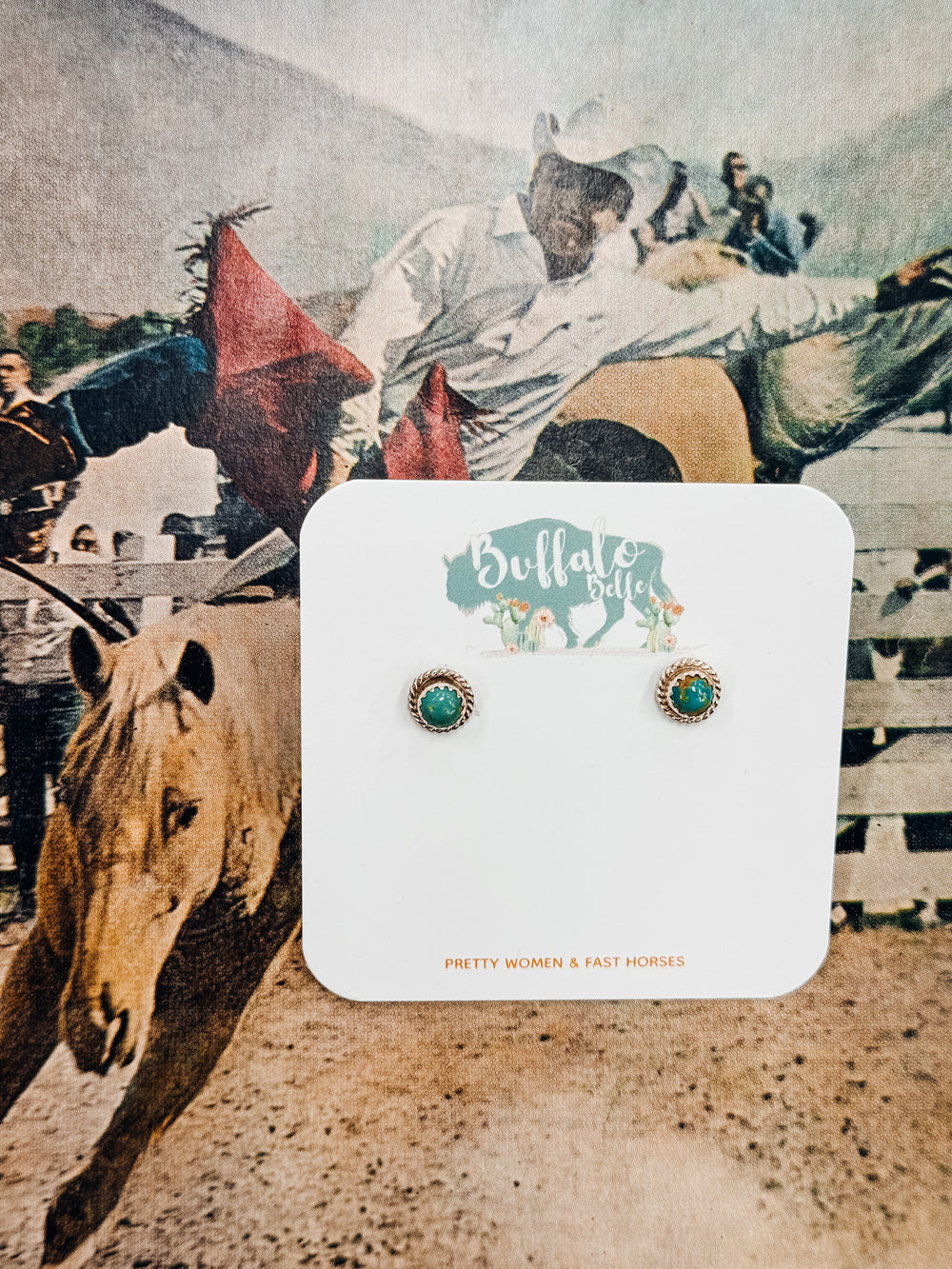 Buffalo Belle - Tombstone Genuine Turquoise Studs
