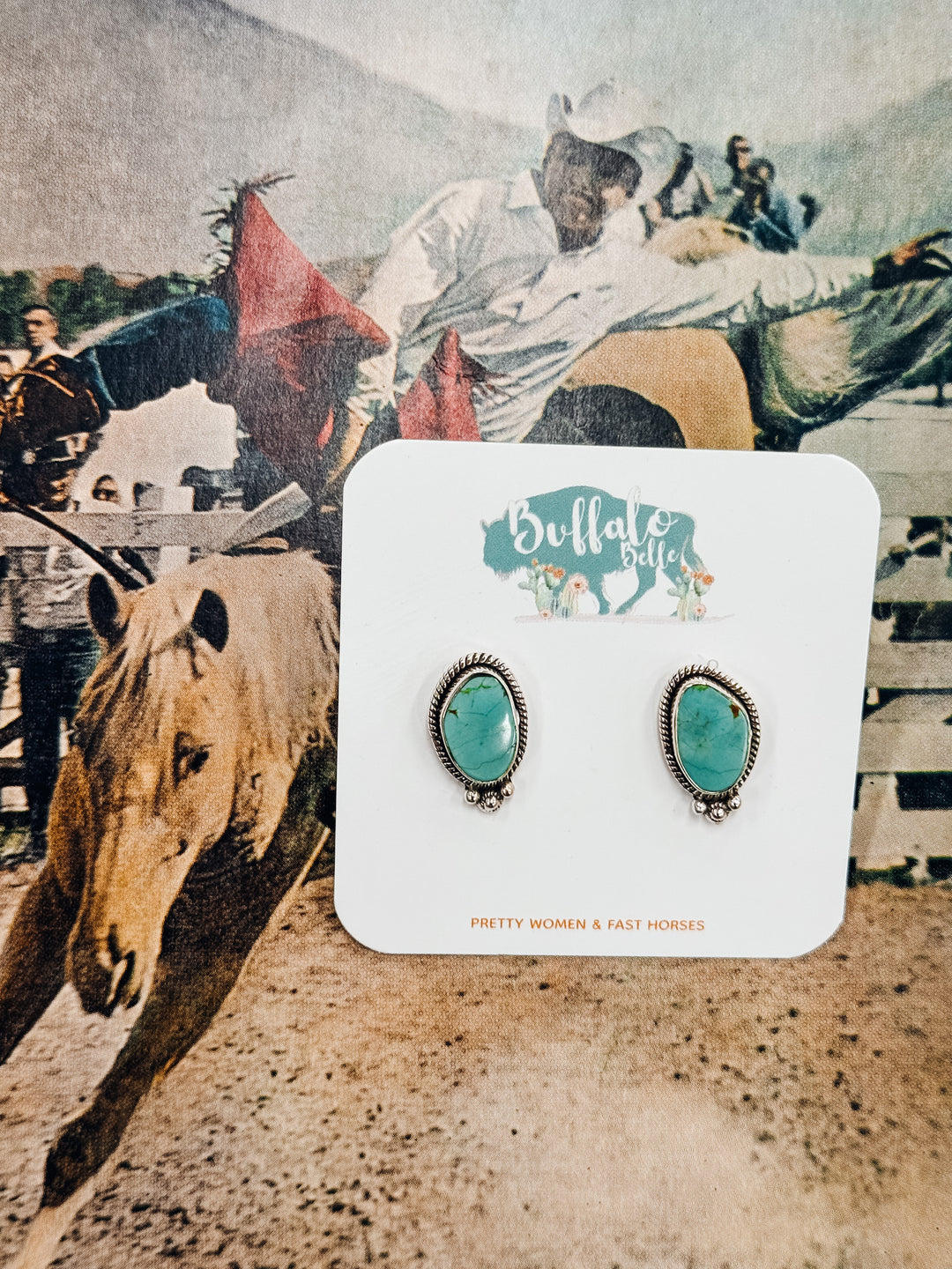 Buffalo Belle - Elko Genuine Turquoise Studs