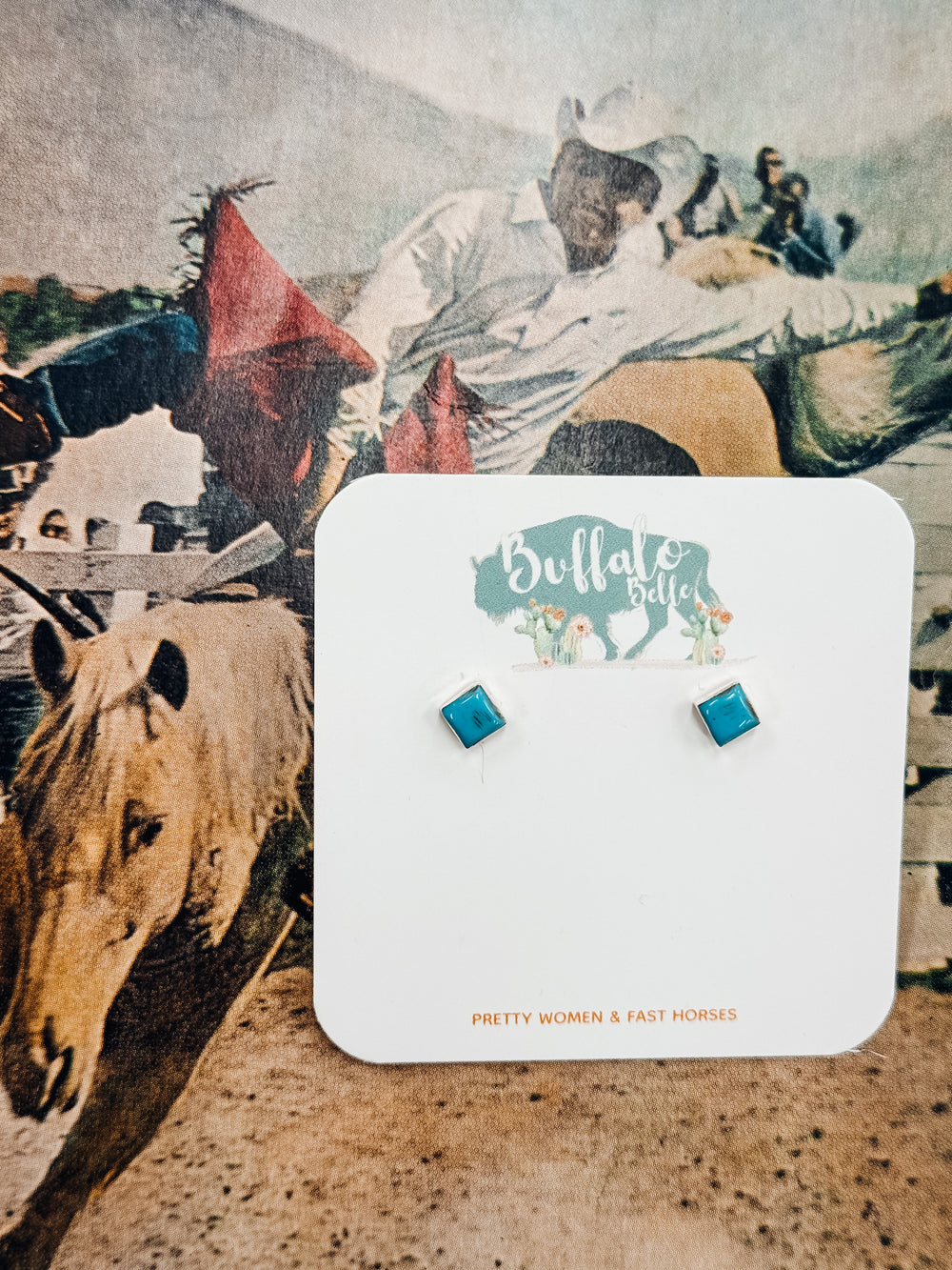 Buffalo Belle - Las Cruces Genuine Turquoise Studs