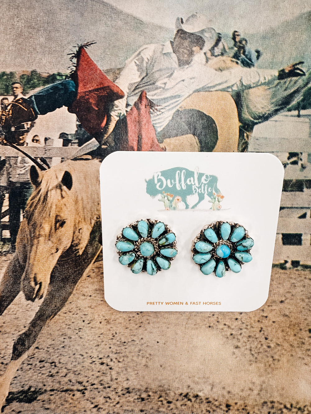 Buffalo Belle - Gallup Genuine Turquoise Studs