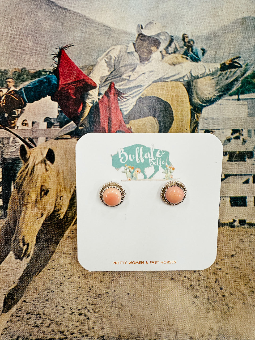 Buffalo Belle - Lovelock Genuine Pink Conch Studs