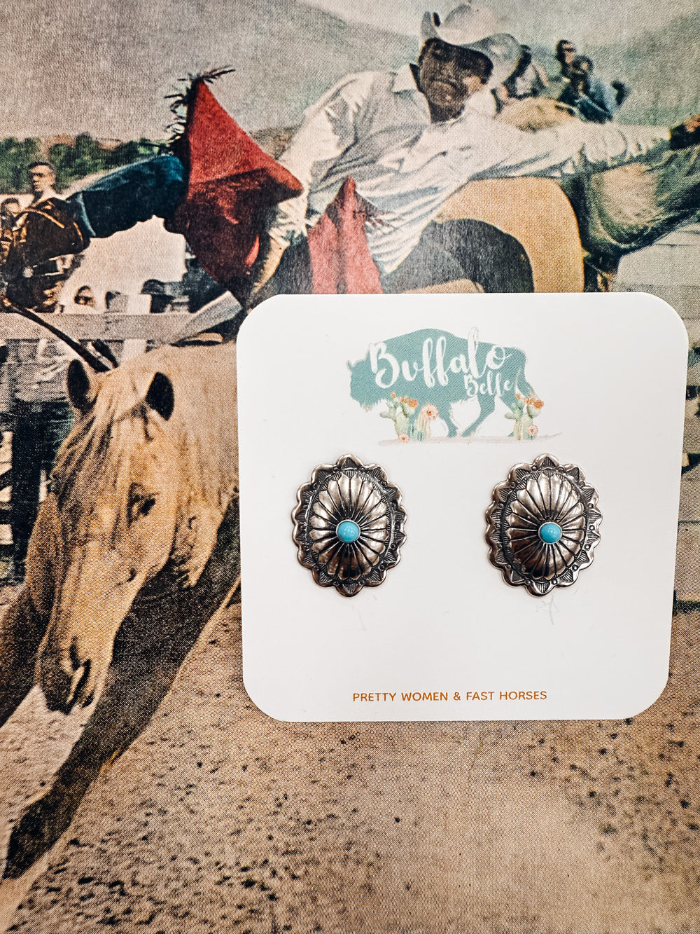 Buffalo Belle - Silverton Genuine Turquoise Concho Studs
