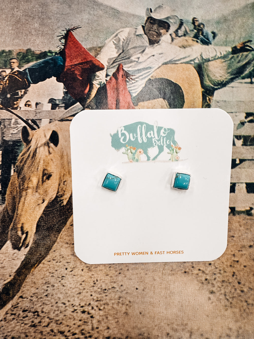 Buffalo Belle - Ely Genuine Turquoise Studs