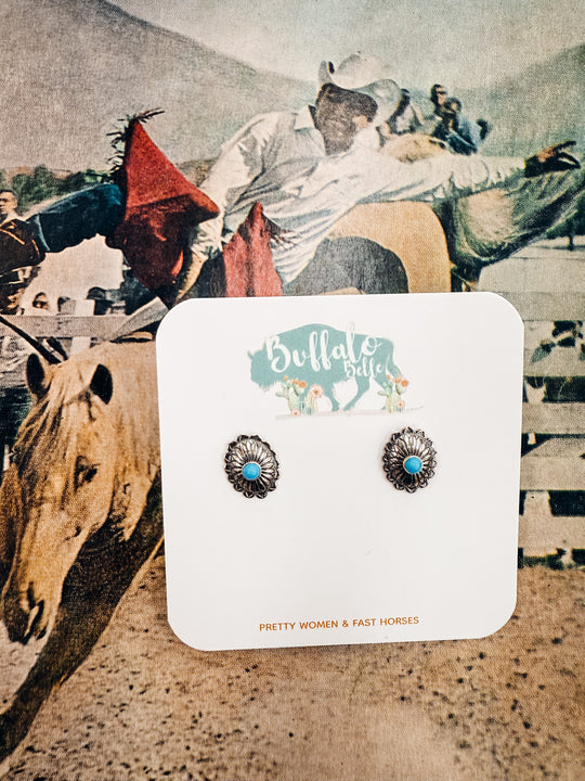 Buffalo Belle - Beaver Genuine Turquoise Concho Studs