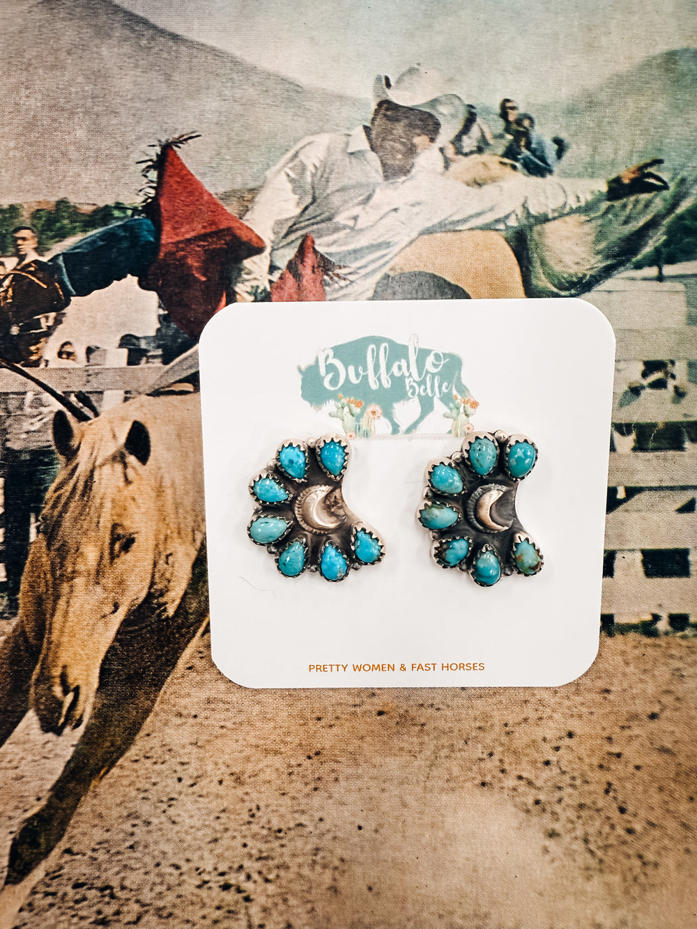 Buffalo Belle - Carson Genuine Turquoise Studs