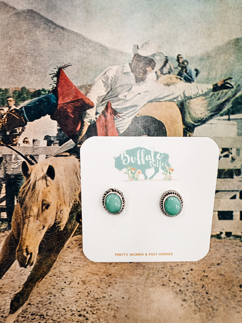 Buffalo Belle - Bozeman Genuine Turquoise Studs