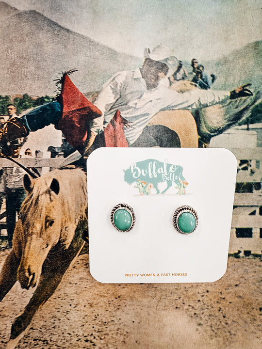 Buffalo Belle - Bozeman Genuine Turquoise Studs