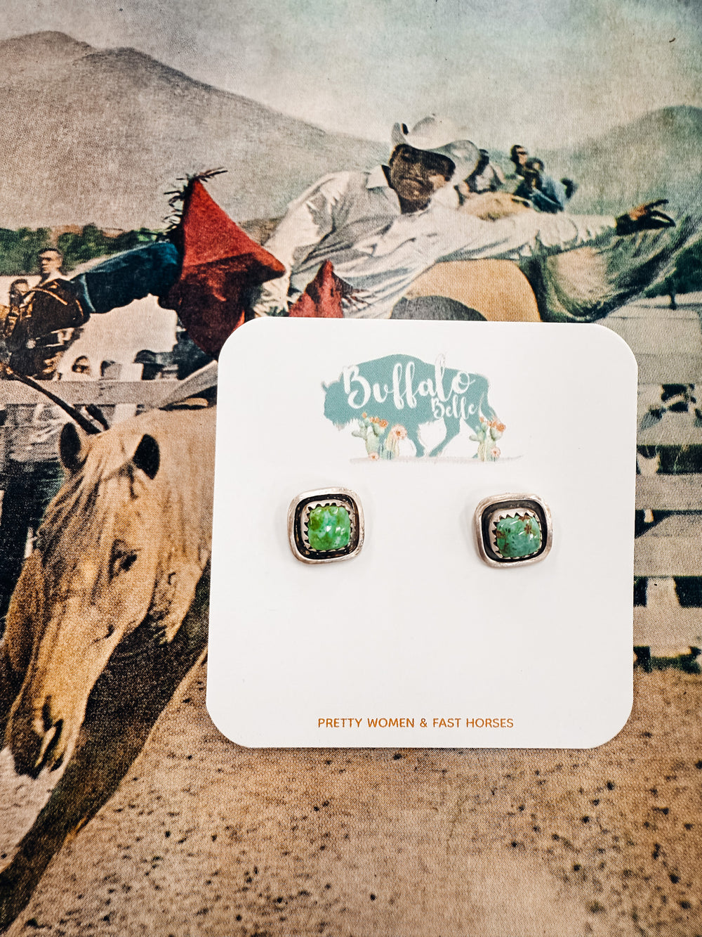 Buffalo Belle - Albuquerque Genuine Turquoise Studs