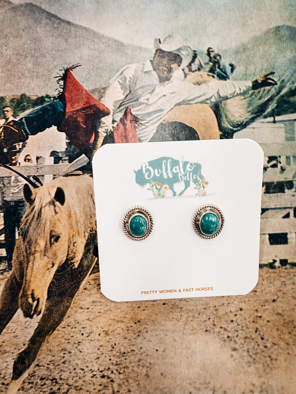 Buffalo Belle - Bisbee Genuine Turquoise Studs