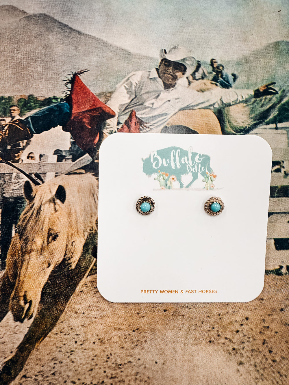 Buffalo Belle - Ruidoso Genuine Turquoise Studs