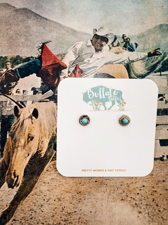 Buffalo Belle - Ruidoso Genuine Turquoise Studs