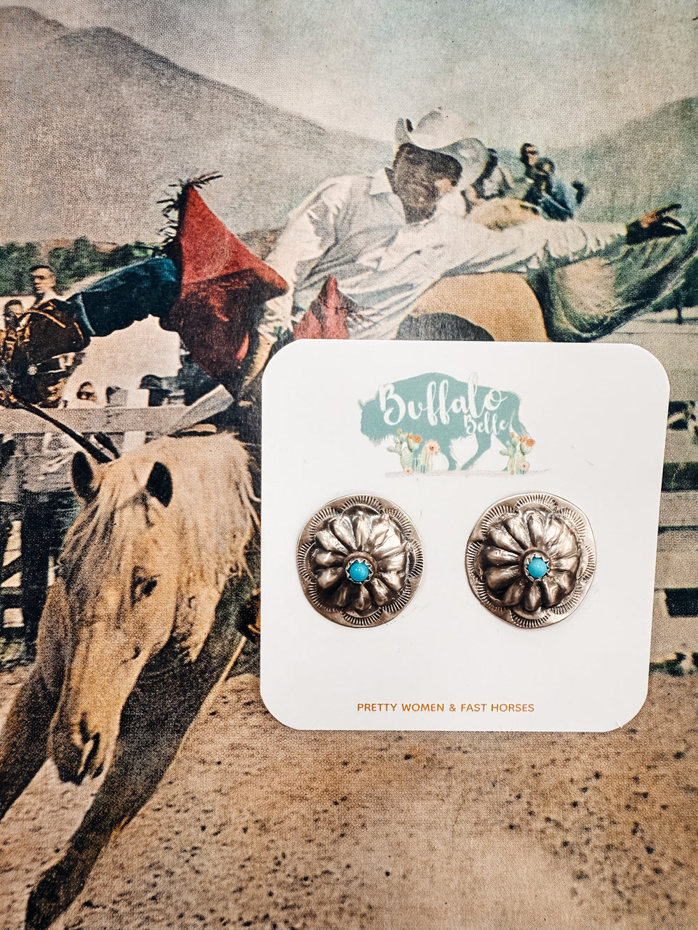Buffalo Belle - Pagosa Genuine Turquoise Concho Studs