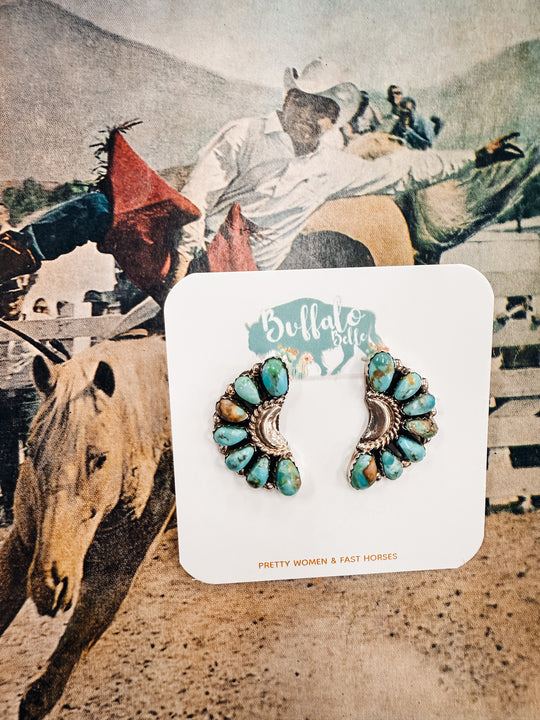 Buffalo Belle - Taos Moon Genuine Turquoise Studs