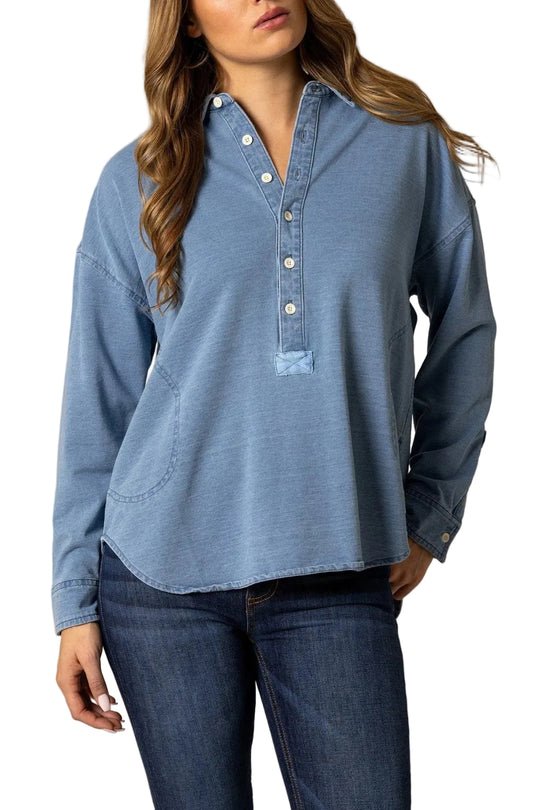 Kimes Ranch - Women's Judith Sweatshirt Light Wash Indigo