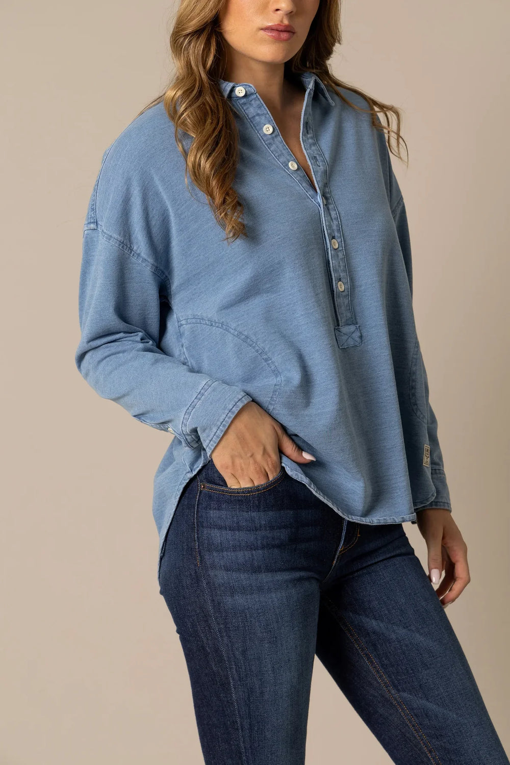 Kimes Ranch - Women's Judith Sweatshirt Light Wash Indigo