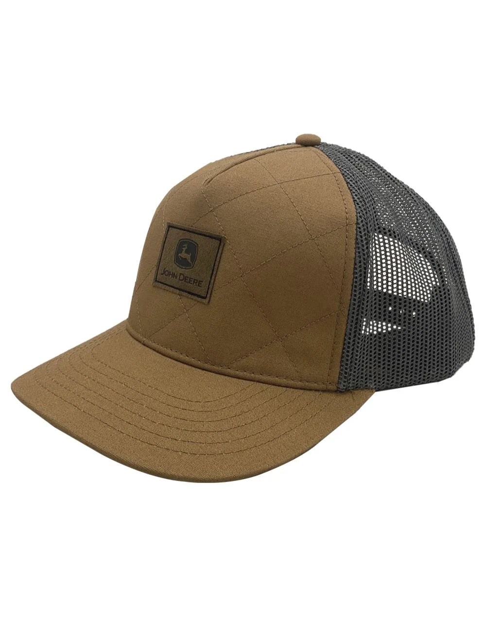 John Deere - Brown Leather Patch Cap