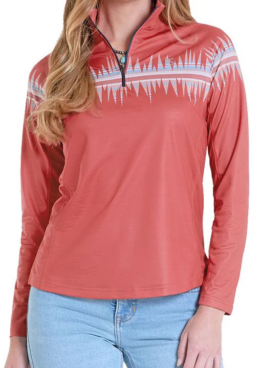 Panhandle Slim - Women's Border Print Performance Quarter Zip