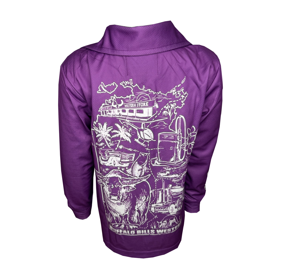 BBWS - Kids Purple NT Map Fishing Shirt