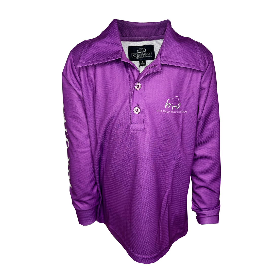 BBWS - Kids Purple NT Map Fishing Shirt