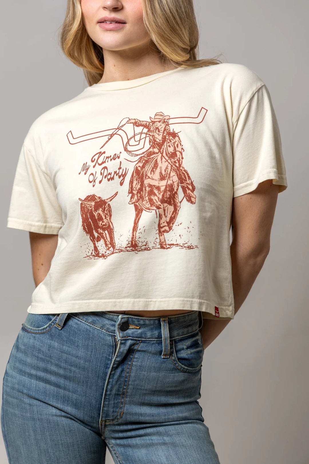 Kimes Ranch - Womens Kimes Of A Party Ivory Cropped Tee